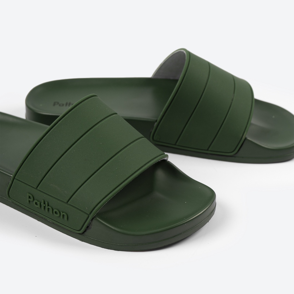 Dép nam nữ quai ngang slipper Pathon quai PVC và đế PU xanh lá mẫu 2 SD55