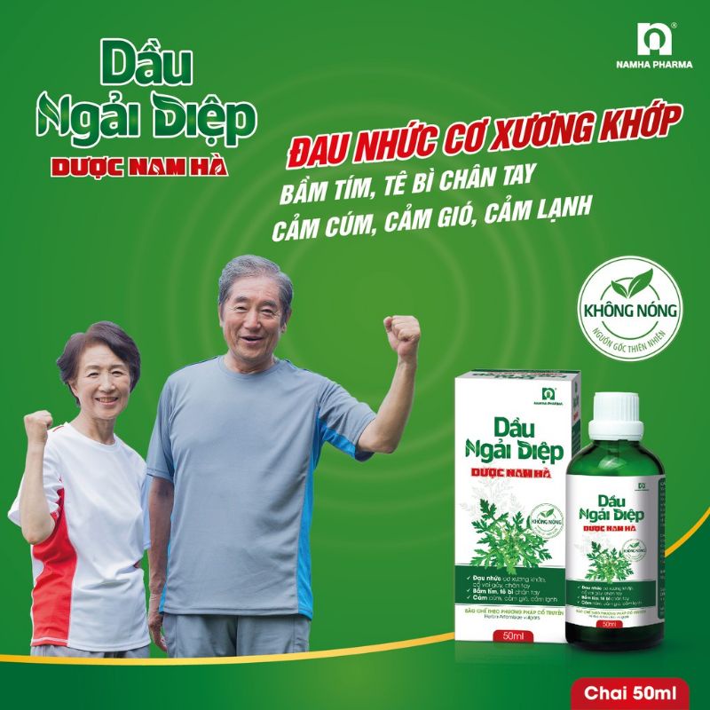 DẦU NGẢI DIỆP dược Nam Hà (chai 50ml) - Hỗ trợ xoa bóp xương khớp; bầm tím, xông hơi cảm lạnh