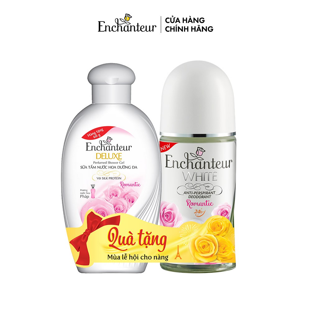 Lăn khử mùi trắng da Enchanteur Charming/Sensation/Delightful/Romantic/Magic 50ml - Tặng Sữa tắm 100gr