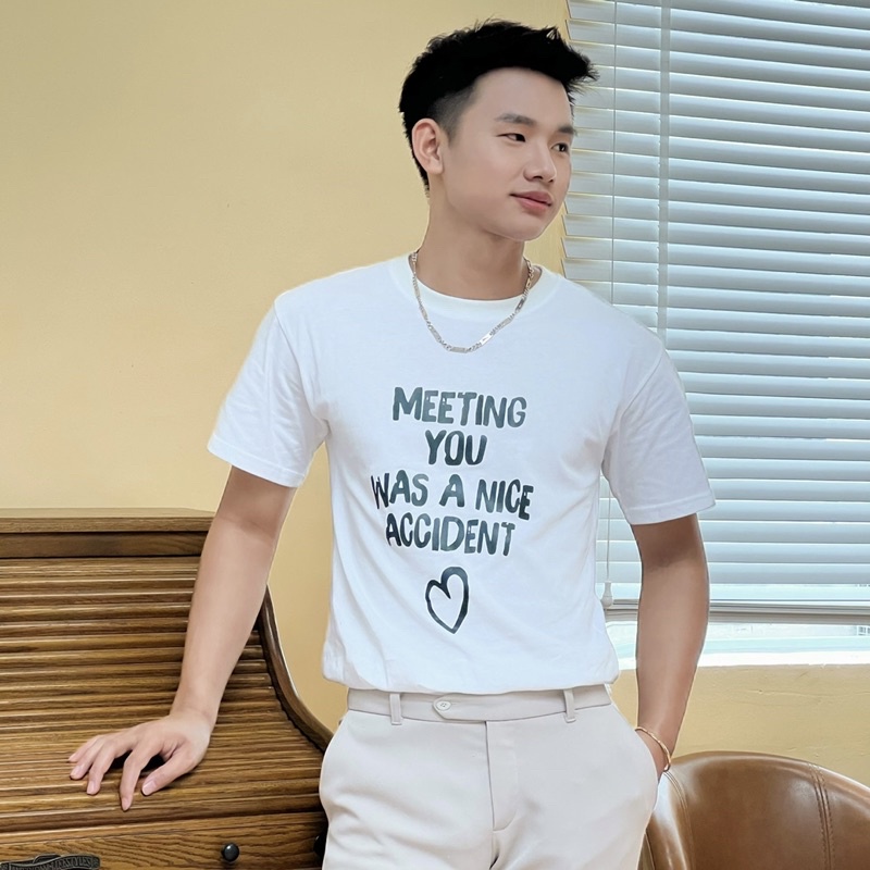 Áo Thun Unisex Nam Nữ Meeting You  Xanh Ve Chai/Trắng Ulzzang Hot Trend Street Style Mr Smile 99 Shop