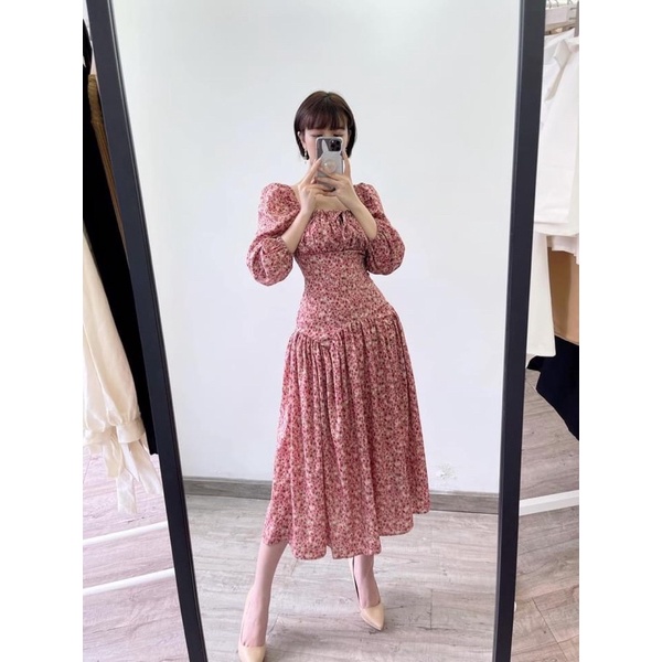 Váy hoa nhí nhún eo xinh xắn