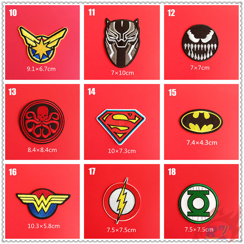 Miếng dán ủi quần áo hình biểu tượng siêu anh hùng marvel