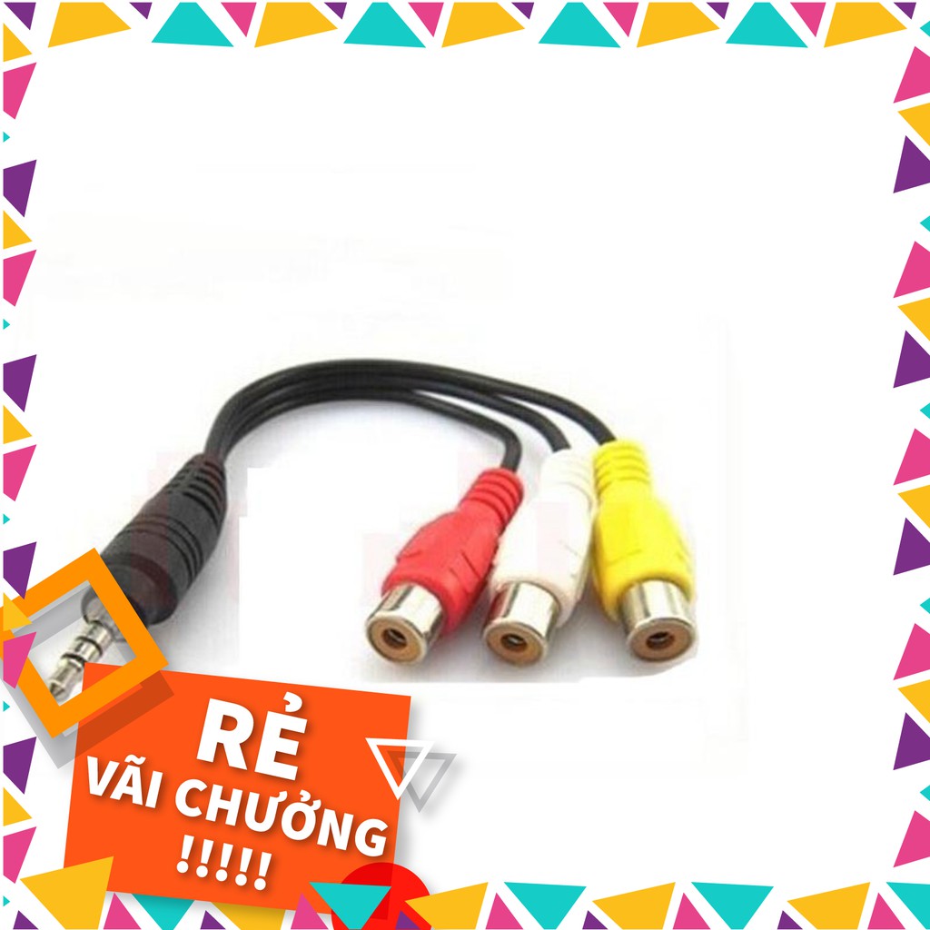 Dây chuyển từ jack 3.5 ly sang 3 đầu bông sen cái-C22