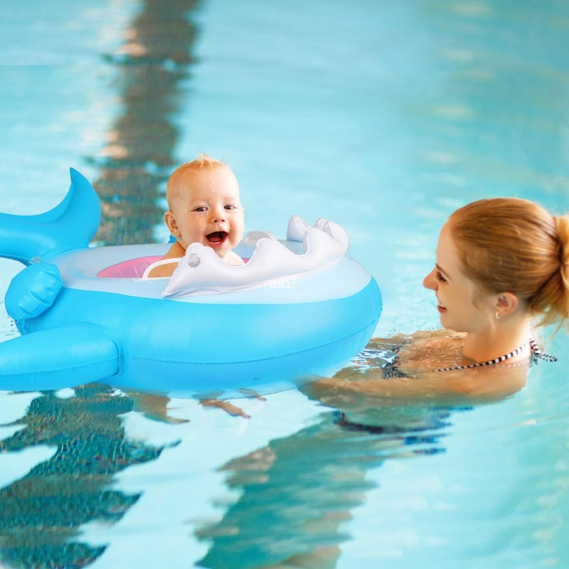 Phao Bơi Baby Shark Mái Che Có Xỏ Chân - Kèm Bơm - Chống Lật An Toàn Cho Bé 0-5 Tuổi Hottrend