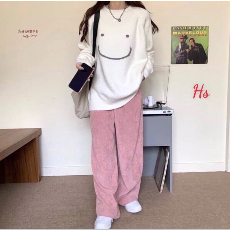 Áo Sweater nỉ mặt cười  2 màu phong cách hàn quốc MSP6763 | BigBuy360 - bigbuy360.vn