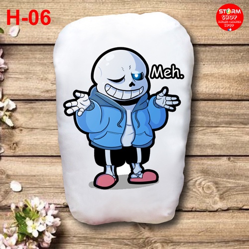 Gối Ôm  gấu bông sans undertale game (In hình 2 mặt , chất liệu vải Nhung)