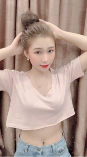 Croptop cổ tim basic