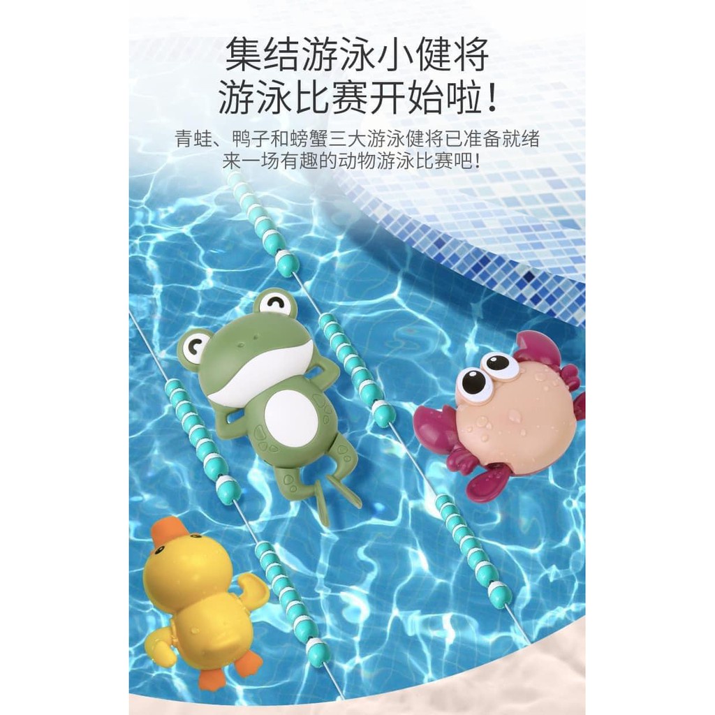 Đồ chơi nhà tắm cho bé combo 3 chú ếch bơi thông minh JIMADO AB8000