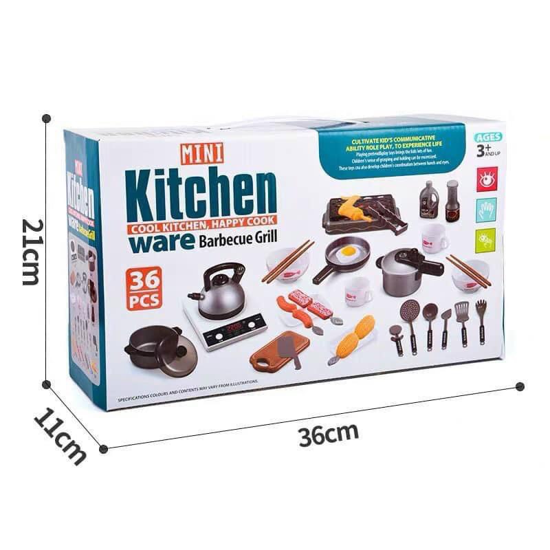 Đồ chơi nấu ăn cao cấp 36 chi tiết cho bé Sankid, nhựa an toàn