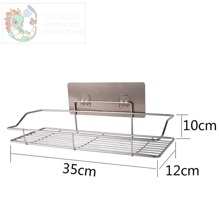 kệ chữ nhật inox để đồ dùng phòng tắm cao cấp size LỚN-LO-74