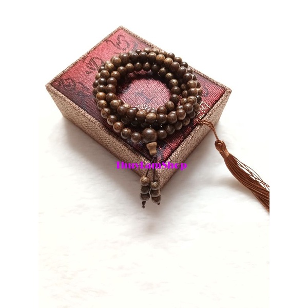 Vòng Trầm hương 108 hạt 100% thiên nhiên màu đen sánh chìm vòng cao cấp