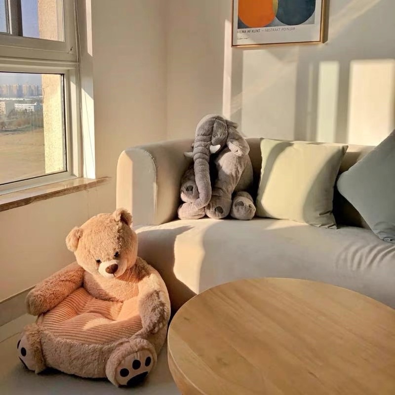 Ghế bệt Gấu Teddy, ghế thú cưng dễ thương cho bé, decor trang trí phòng