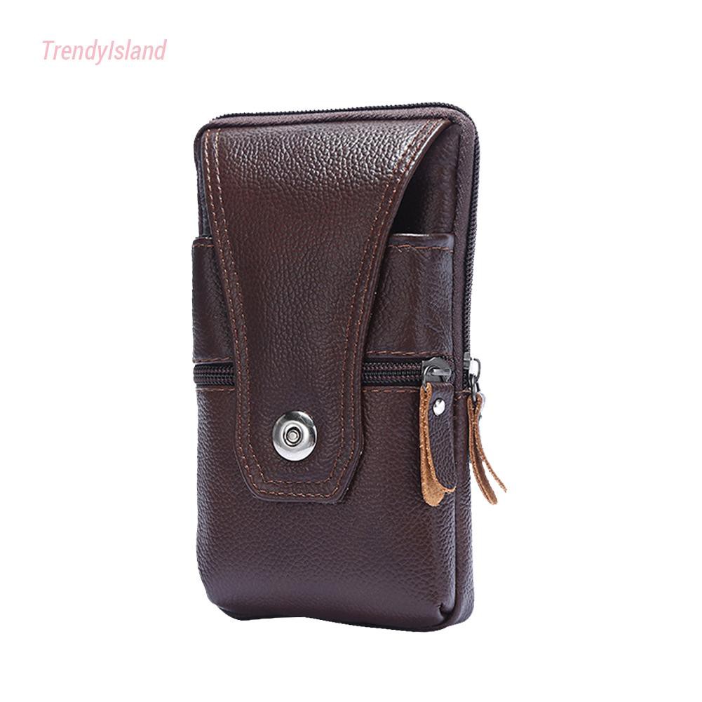 Men Waist Packs Genuine Leather Waterproof Casual Small Fanny Belt Bum Bag Business Mobile Phone Pouch