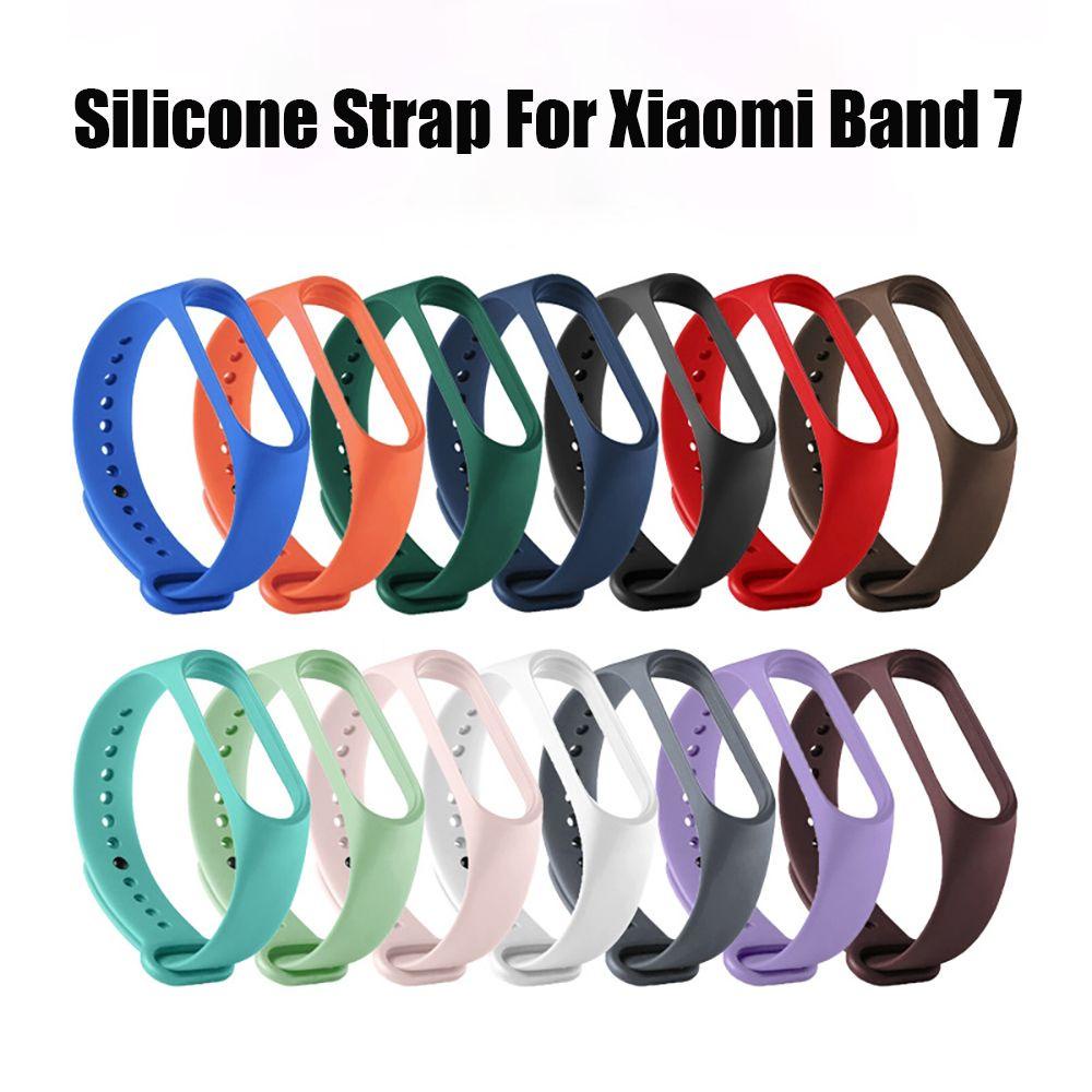 MYRONGVN Dây Đeo Thay Thế Chất Liệu Silicon Màu Trơn Cho Xiaomi Mi Band 7