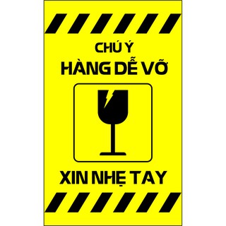 Tem dán decal chú ý hàng dễ vỡ chống nước