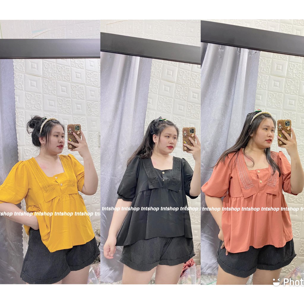 ÁO CỔ V VIỀN NGỰC [ TNT Shop Bigsize 60kg - 90kg ] Ảnh thật 100%