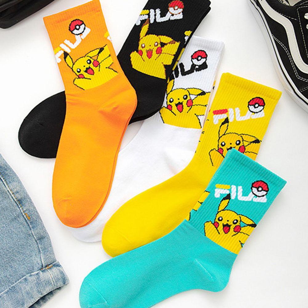 AROMA Đôi Vớ In Hình Pikachu Dễ Thương Cho Nam Và Nữ
