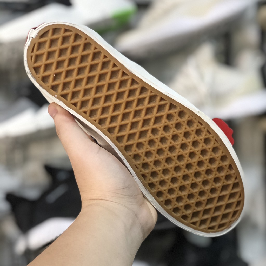 Giày Thể Thao Vn Caro, [BÁN CHẠY NHẤT + TẶNG TẤT] Giày Sneaker Vn Caro Lười Full Size Nam Nữ Siêu Đẹp