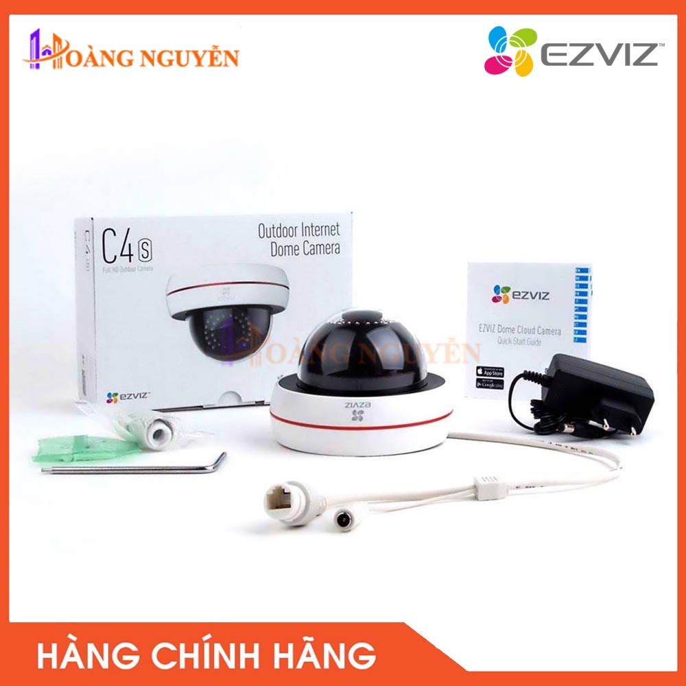 [NHÀ PHÂN PHỐI] Camera IP/Wifi Ezviz C4S 2MP - Thích Ứng Video, Hồng Ngoại Ban Đêm, Chống Nước Bụi IP66