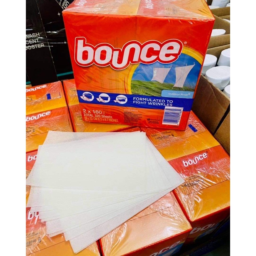 Giấy Thơm Quần Áo Bounce Renewing Freshness Của Mỹ hộp 160 tờ