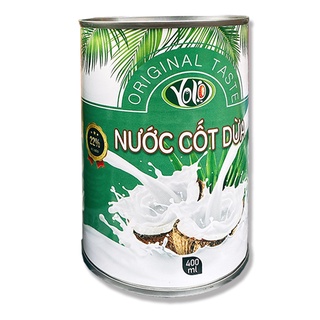 [ TUYỆT CHIÊU NẤU MÓN NGON CHUẨN ] Lon 400ml Nước cốt dừa tươi Yolo (date mới 24 tháng)