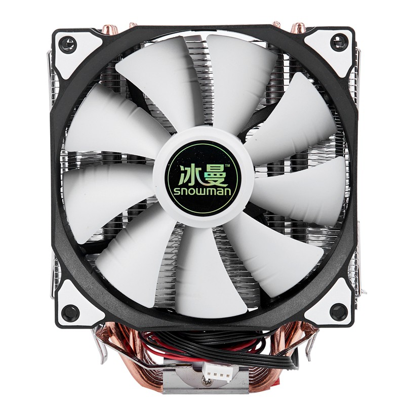 SNOWMAN 4PIN CPU cooler 6 heatpipe Double fans cooling 12cm fan LGA775 1151 115x