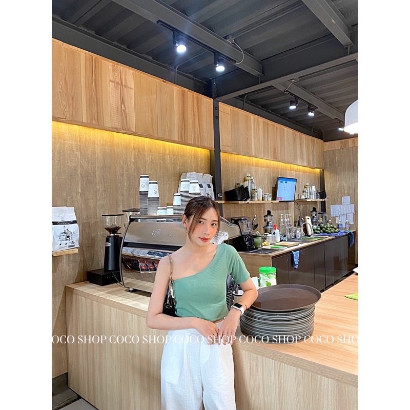 Áo Croptop Lệch Vai Tay Lửng (ẢNH THẬT) | BigBuy360 - bigbuy360.vn