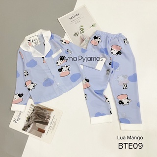Quần áo trẻ em pijama tay dài chất lụa mango mịn mát, ảnh chụp thật - Myna Pyjamas