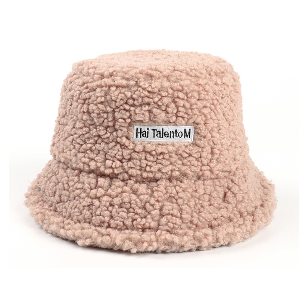 Mũ bucket lông cừu vành rộng phong cách Hàn Quốc cực hot BK6