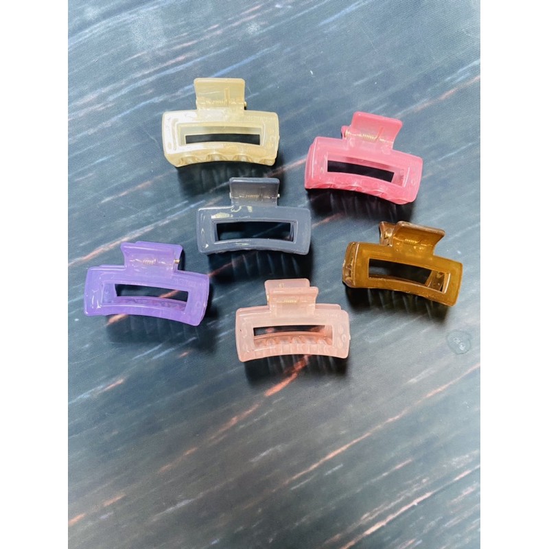 Kẹp tóc vuông nhựa màu size mini