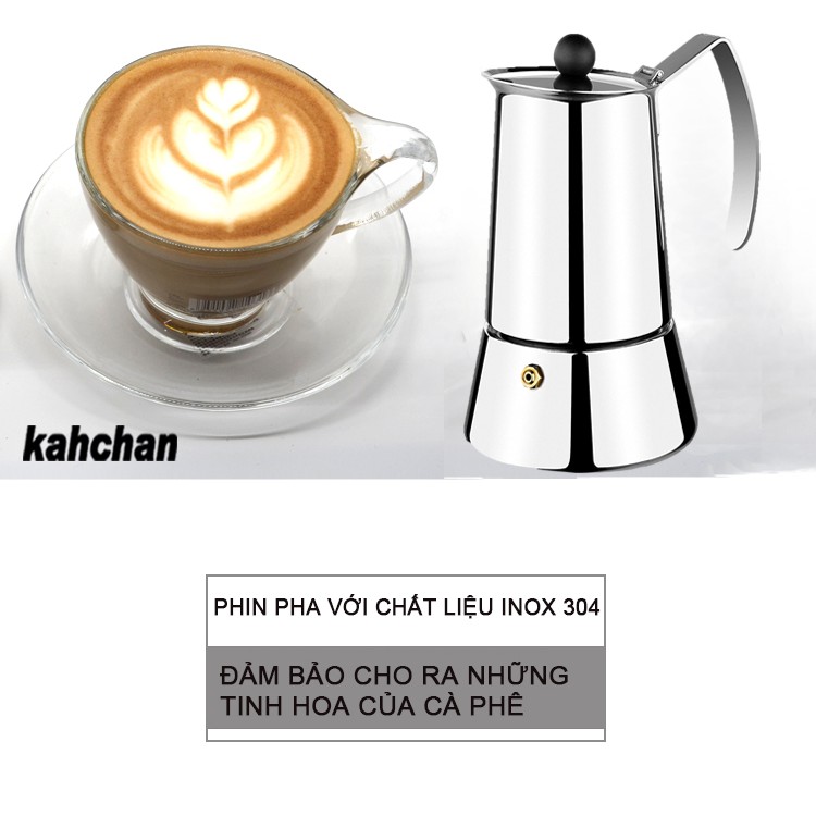 Ấm pha cà phê 160ml 4 cup Moka Pot Kahchan EP6169