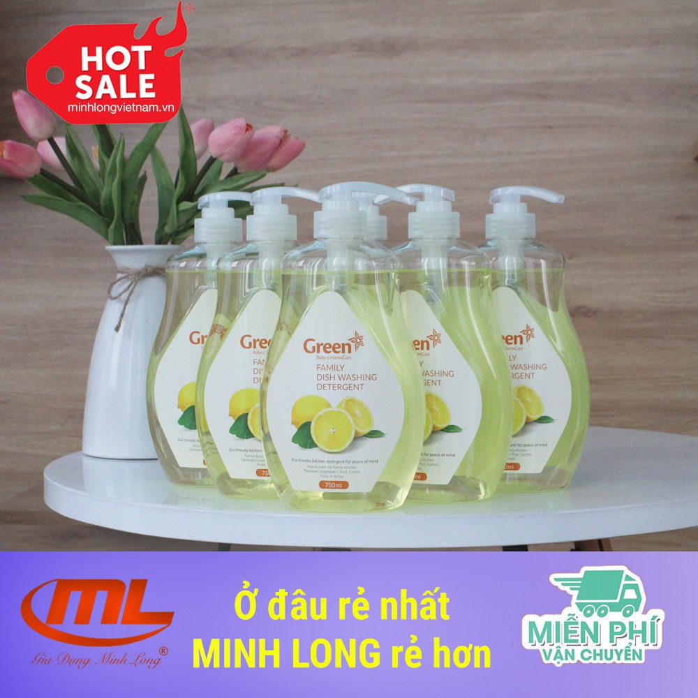 NƯỚC RỬA CHÉN ĐĨA GREEN 750ML/CHAI