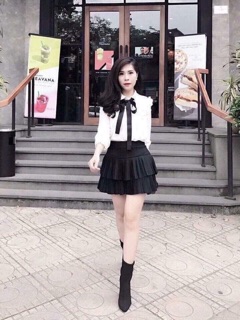 Chân váy xếp ly 2 tầng cho nữ