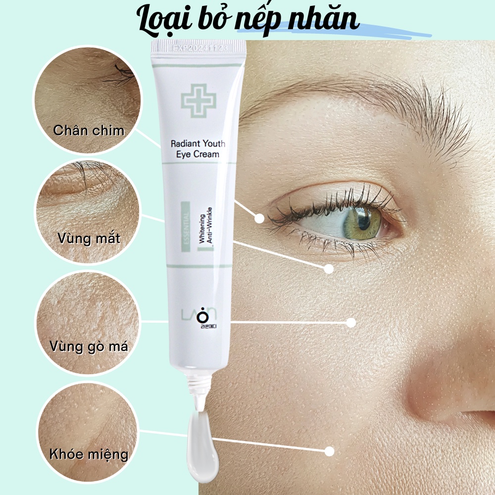 Kem Dưỡng Mắt Chống Lão Hóa, Xóa Quầng Thâm Vùng Da Mắt - LAONMEDI RADIANT YOUTH EYE CREAM 40ml Hàn Quốc