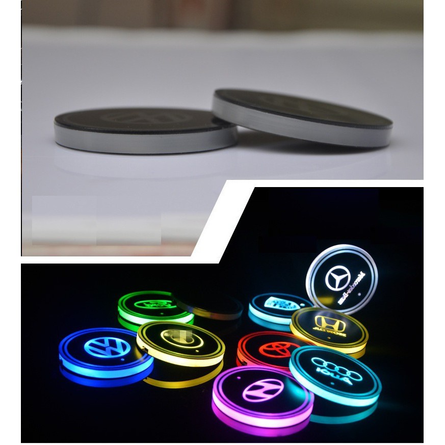 Combo 2 đèn led gắn bánh xe hơi nhấp nhái pin sạc usb nhiều màu sắc cực đẹp