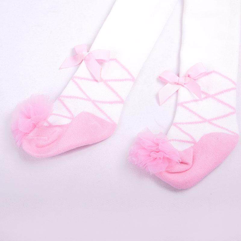 Vớ Dài Ôm Chân Phối Ren Đính Nơ Dễ Thương Dành Cho Bé Gái 0-24 Tháng Tuổi