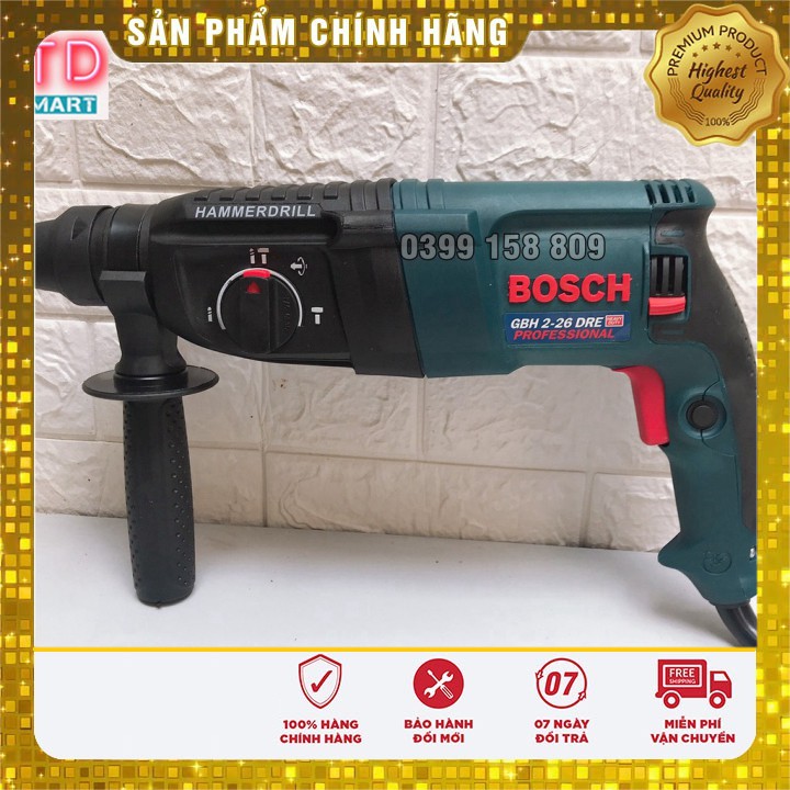 [ FREE SHIP ] Máy khoan bê tông BOSCH  2-26 ,3 chứcnăng 800W 100% Lõi đồng tặng 2 mũi khoan bê tông