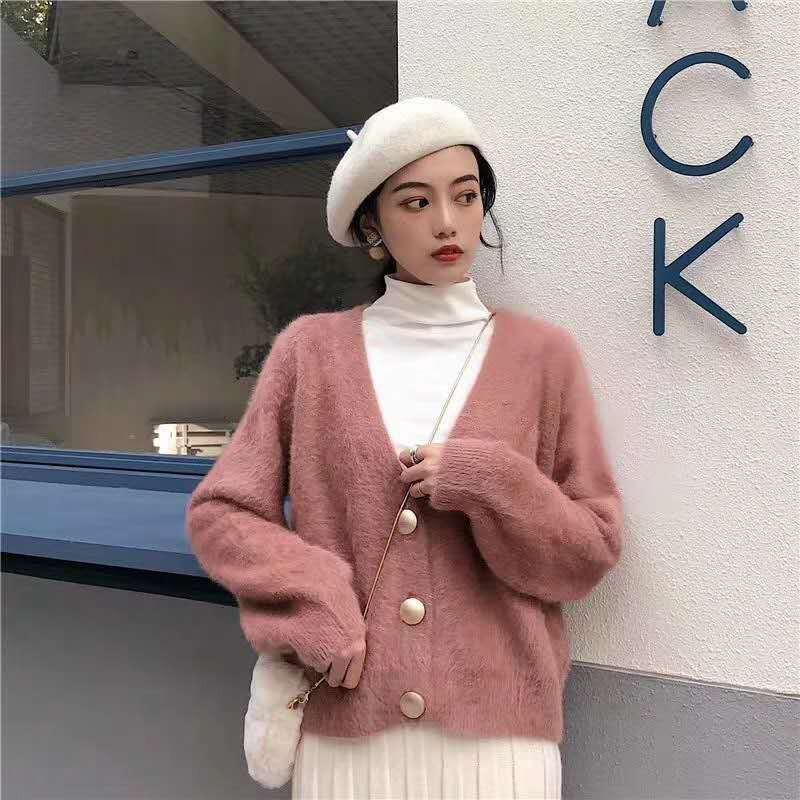 Áo khoác len Cardigan cổ chữ V mịn màng cổ điển RETRO C122 | WebRaoVat - webraovat.net.vn