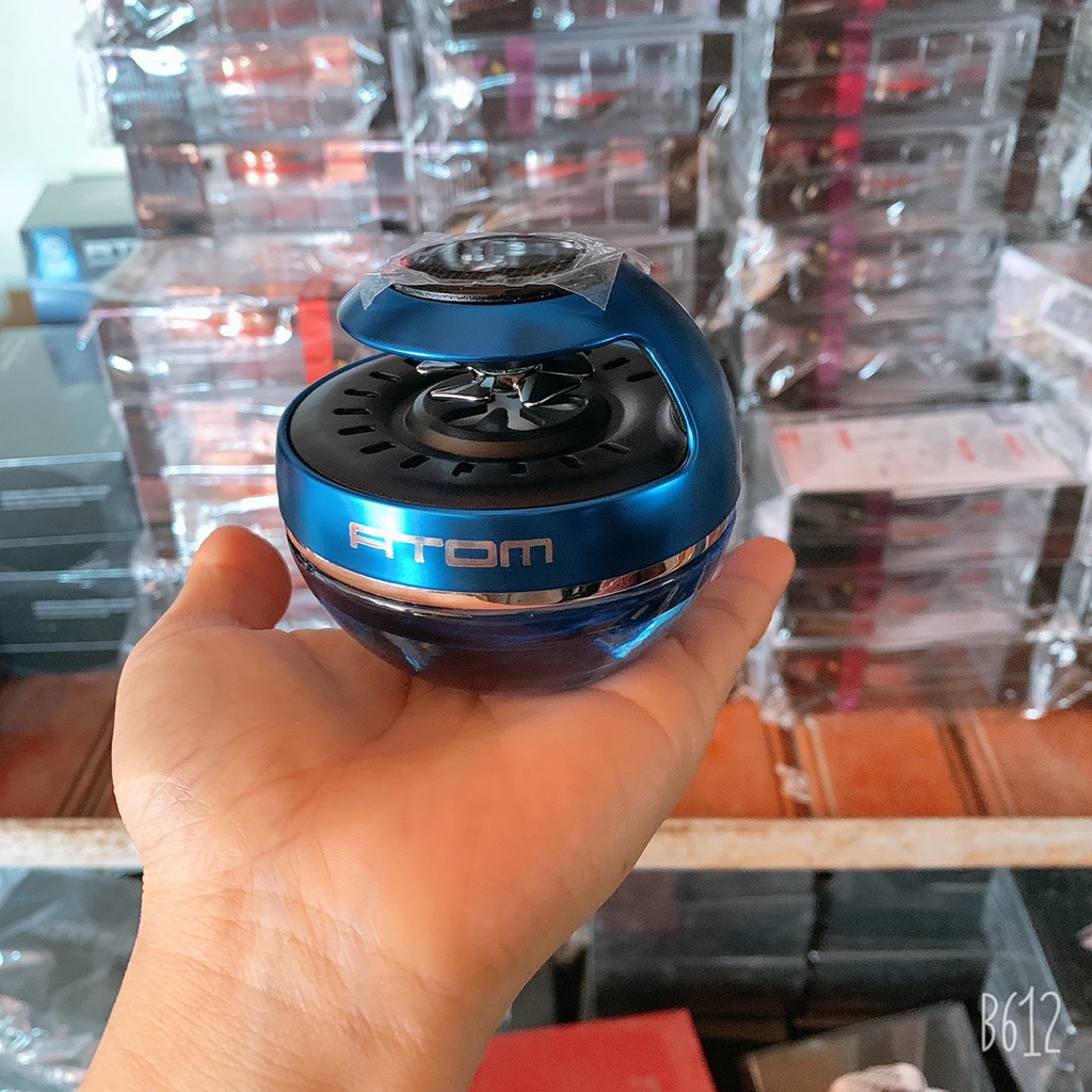 Nước hoa ô tô, nước hoa Atom cao cấp, chạy năng lượng Mặt Trời xoay Quạt tỏa hương khắp nội thất xe- Khử mùi siêu tốc