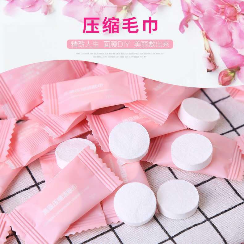 Khăn nén cotton dùng một lần, khăn bông tẩy trang cầm tay, khăn lau mặt, bông tẩy trang, đồ du lịch cho người lớn cần th