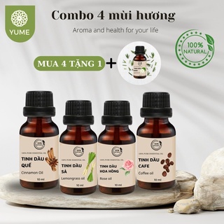 Combo 4 lọ tinh dầu tặng 1 lọ hương nhài