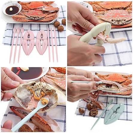 Kẹp cua bằng nhựa đặc dễ dùng, bóc hạt macca KT: 13x5x1.5cm