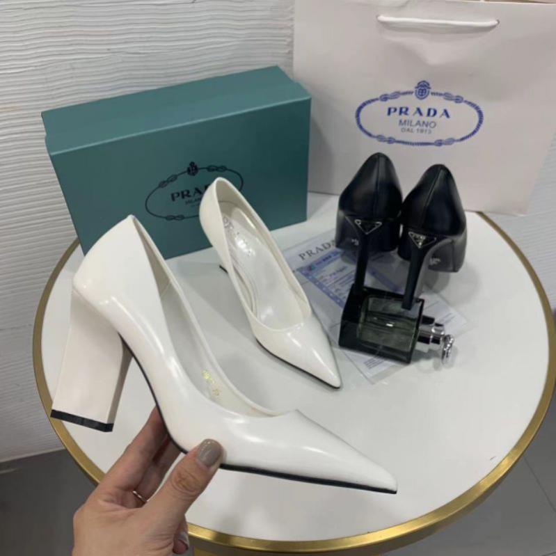 x(VIDEO) Giày Cao Gót Dẹp 8p Prada Mềm Êm Fullbox Bill Túi Cao Cấp