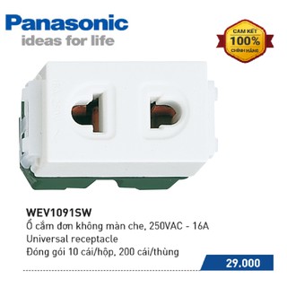 Combo 10 cái - ổ cắm đơn không màn che dòng wide series panasonic - wev1091sw