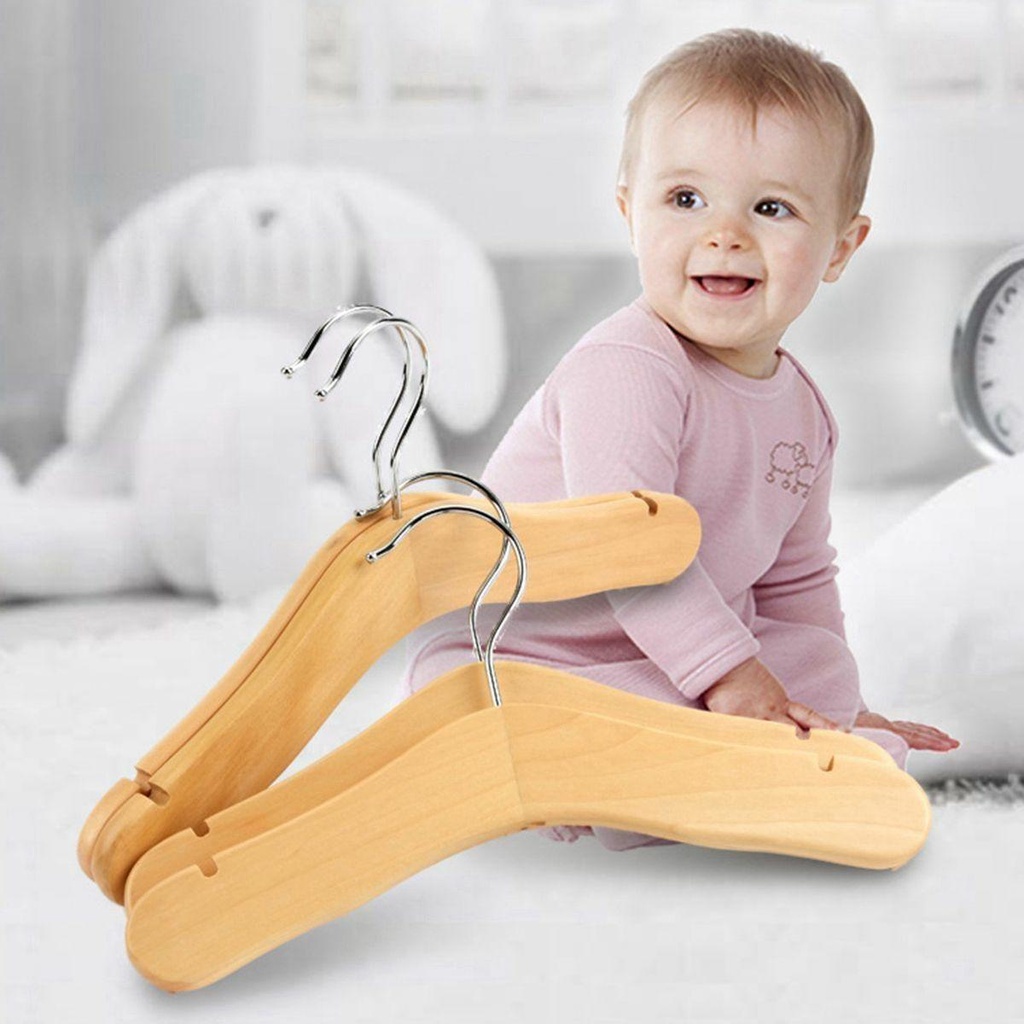 Móc Treo Quần Áo Bằng Gỗ Tự Nhiên Chống Trượt Tiện Dụng