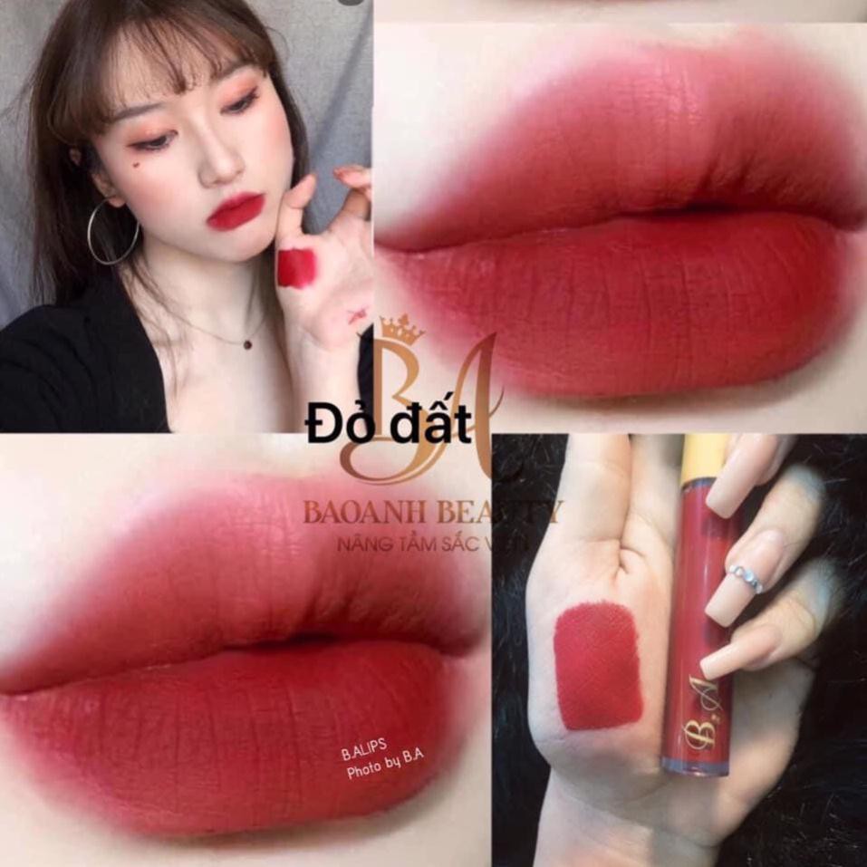 [Đỏ Đất] Son Kem Lì Nắp Vàng Cao Cấp B.A Màu Đỏ Đất | BigBuy360 - bigbuy360.vn
