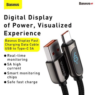 Cáp sạc nhanh Type C 5A Baseus Display