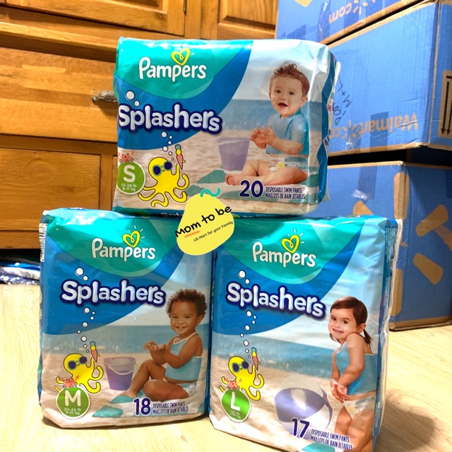 Bỉm quần bơi và đi biển cho bé nhập từ Mỹ Pampers Splashers S20/M18/L17 - CÓ TÁCH MIẾNG LẺ