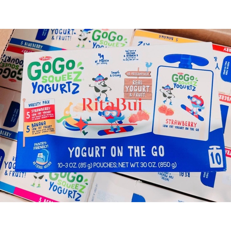 Sữa chua Gogo squeez Set 10 gói Date mới 08/2023🇺🇸✈️