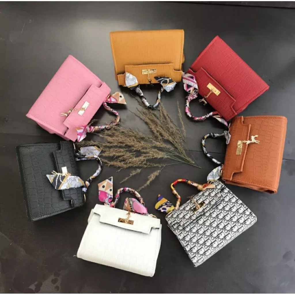 túi xách nữ buộc khăn con hươu thời trang - T098 | BigBuy360 - bigbuy360.vn